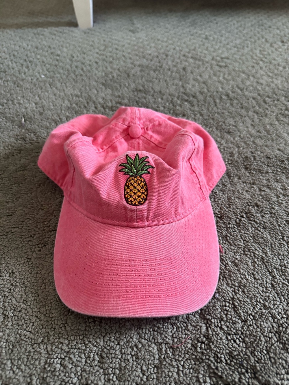 Pink Pineapple Embroidered Cotton Baseball Cap